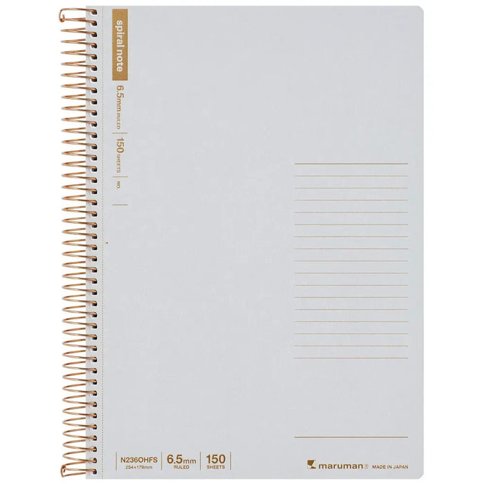 Maruman/N236OHFS-51_Spiral Notebook Basic B5 a righe orizzontali 150 fogli Grigio chiaro/4979093236114 (4 set)