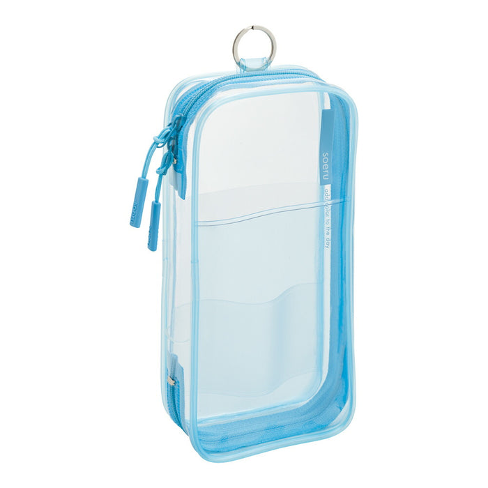 リヒト_ｓｏｅｒｕ　ラウンドジップペンケース　サボンブルーA-8103-20/4903419361105