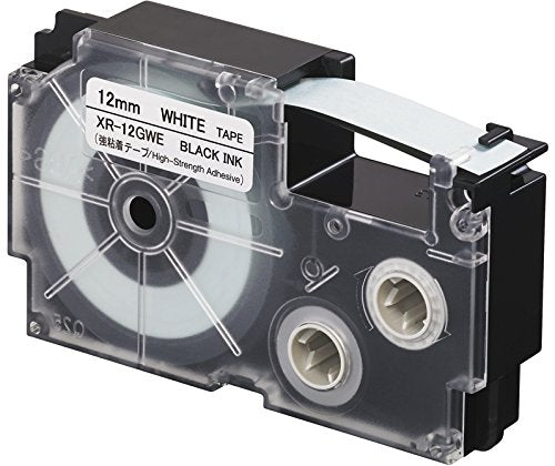 カシオ ラベルライター ネームランド テープ 12mm XR-12GWE 強粘着 白（10セット）