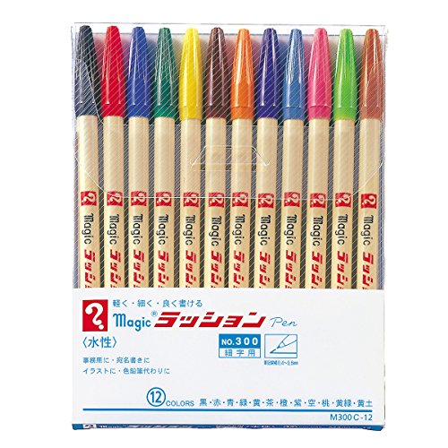 ปากกาเมจิกน้ำ Lashon ปากกาละเอียด 12 สี M300C-12 (10 ชุด)