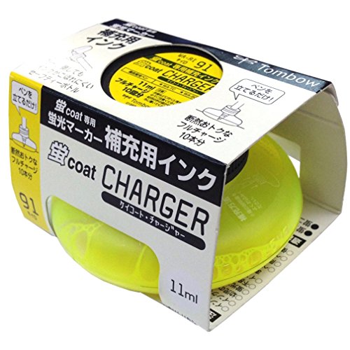 トンボ鉛筆 蛍光ペン補充インク 蛍コートチャージャー WA-RI91 黄(10セット)