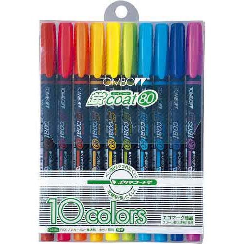 トンボ鉛筆 蛍光ペン 蛍コート80 10色 WA-SC10C（10セット）