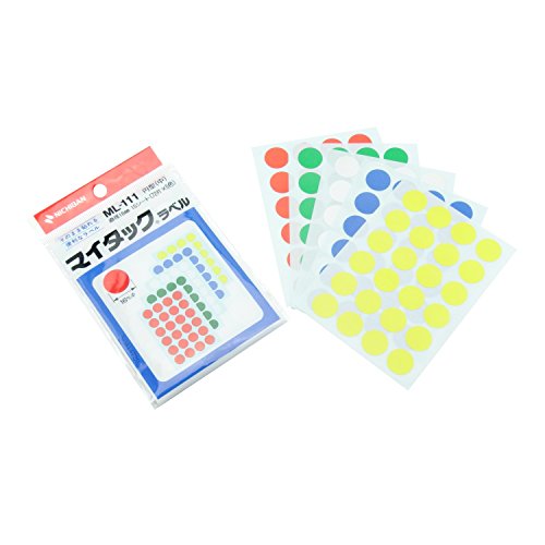 ニチバン マイタックラベル 円型(中) 15シート(72片×5色) ML-111 ニチバン 4987167000998（10セット）