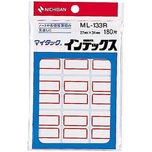 ニチバン マイタック インデックス 赤枠 180片 ML-133R ニチバン 4987167001674（10セット）