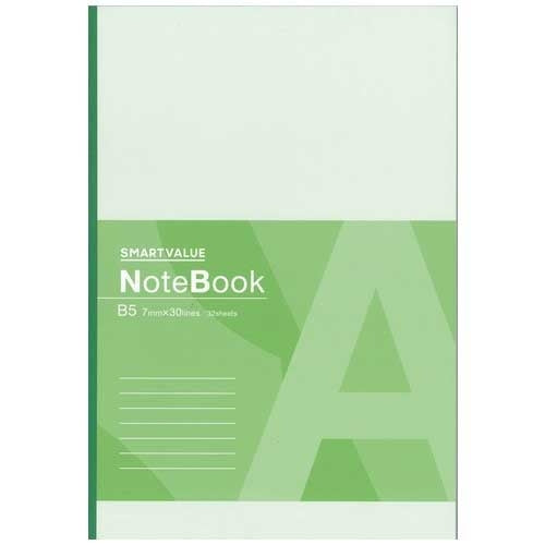Cuaderno de papel reciclado Smart Value Semi-B5 A rayas 10 libros P065J-10 4547345054955