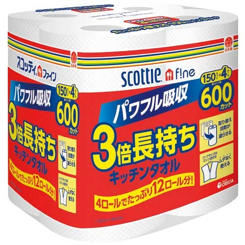 Nippon Paper Crecia Scotty 3x rol keukendoek 4R x 12P 2147345346542