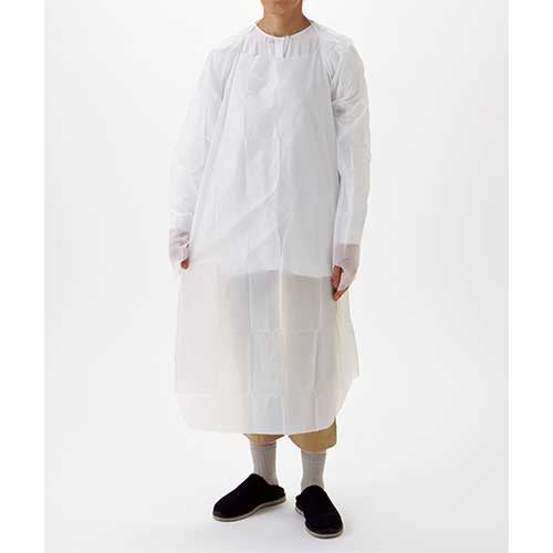 Craftsman Poly Apron with Thumb Hook, White, 10 Pieces 4560314967131