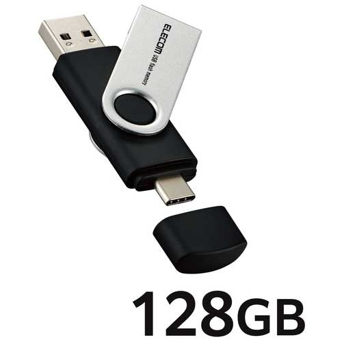 ELECOM Memoria USB tipo C/A 128 GB MF-TPC3128GBK 4549550304030