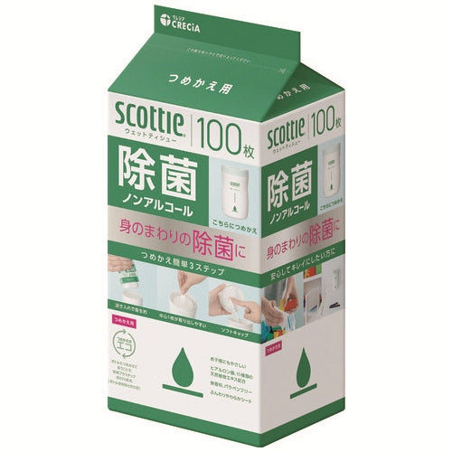 Nippon Paper Crecia Scotty Wet Ricarica Disinfettante Analcolica 100 Fogli 4901750771430