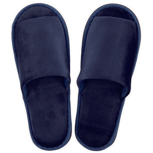 Pantofole Smile in stile velluto blu navy con borsa in tessuto non tessuto 4560258370325