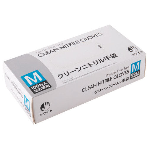 MISM 清洁丁腈手套 M 白色 100 件 4945274960703