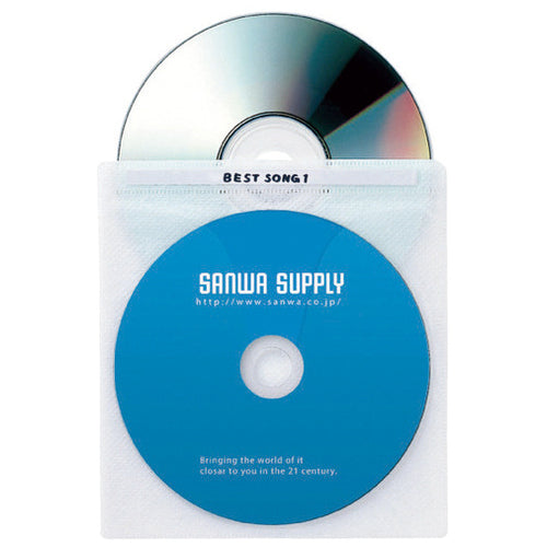 Sanwa 供应 CD/DVD 无纺布盒双面带索引 50 片 4969887349335