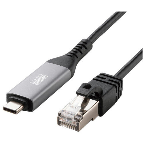 Sanwa 供應 Type-C LAN 轉換電纜 2m KB-SL6CLAN02BK 4969887774199