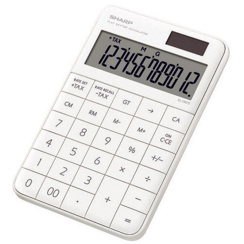 Калькулятор Sharp Flat Face, белый EL-VM72-WX 4550556123266