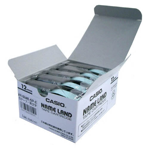เทปคอมพิวเตอร์ Casio XR-12WE-20P-E ตัวอักษรสีดำบนพื้นขาว 12mm 20 ชิ้น 2147345065955