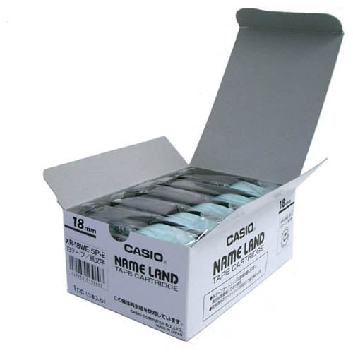 Fita de computador Casio XR-18WE-20P-E letras pretas em branco 18mm 20 peças 2147345065986