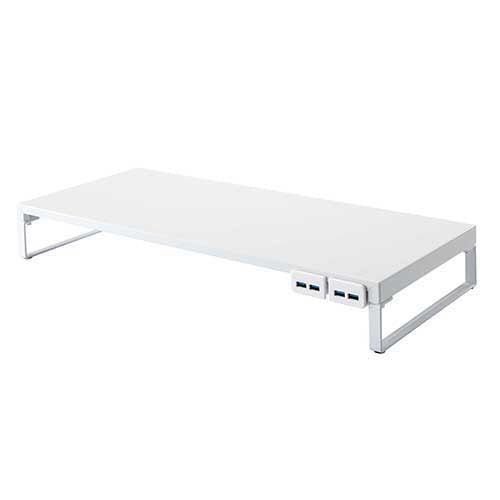 LIHITLAB. Suporte de mesa 590mm com hub USB3.0 Branco A-7334-0 4903419826840