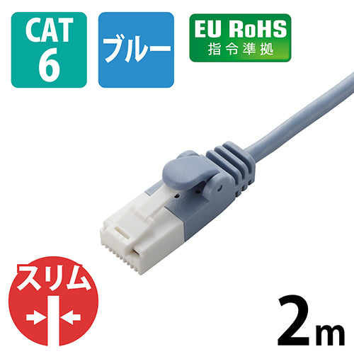 Kabel LAN ELECOM Slim Cat6 Biru 2m LD-GPST/BU20 4953103846791