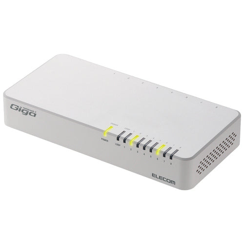 Hub di commutazione ELECOM a 8 porte EHC-G08PN2-JW 4953103344921