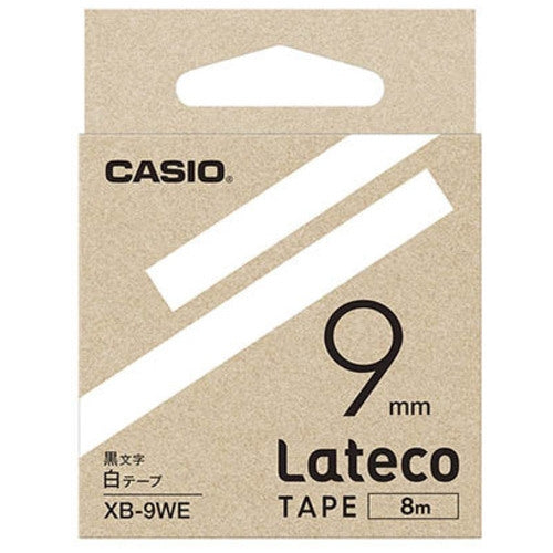 Nastro esclusivo Casio Computer Lateco XB-9WE Lettere nere su bianco 4549526700644