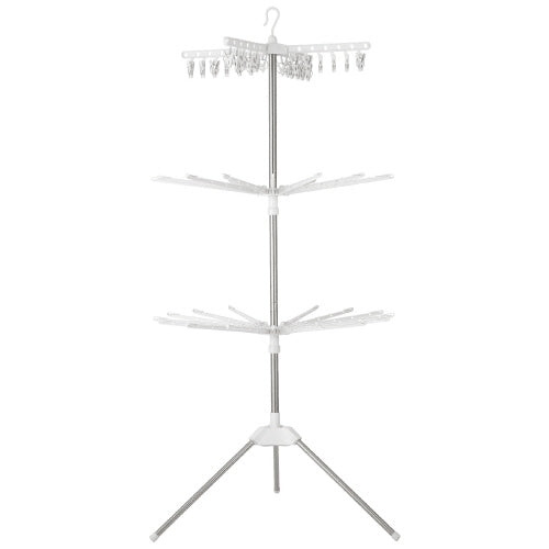 Iris Ohyama roestvrijstalen kledingdroogparasol voor binnen, 3 niveaus 4967576455367