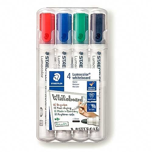 Staedtler Lumocolor WB markør 4 farve sæt 351 WP4 4007817328934