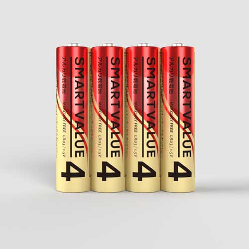 スマートバリュー b_アルカリ乾電池２ 単44本 N224J-4P N224J-4P