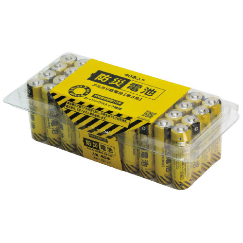Kanematsu b_Batteria per la prevenzione dei disastri Batterie alcaline AA 40 pezzi