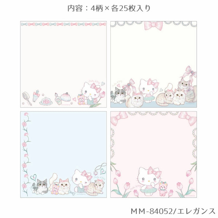 Square Memo Pad Sanrio Character x Takeimiki 4th collection 4th edition Stylish, Adult, Cute, Hello Kitty, Cinnamoroll, Kuromi, My Melody, Kogimyun (5 ชุด)