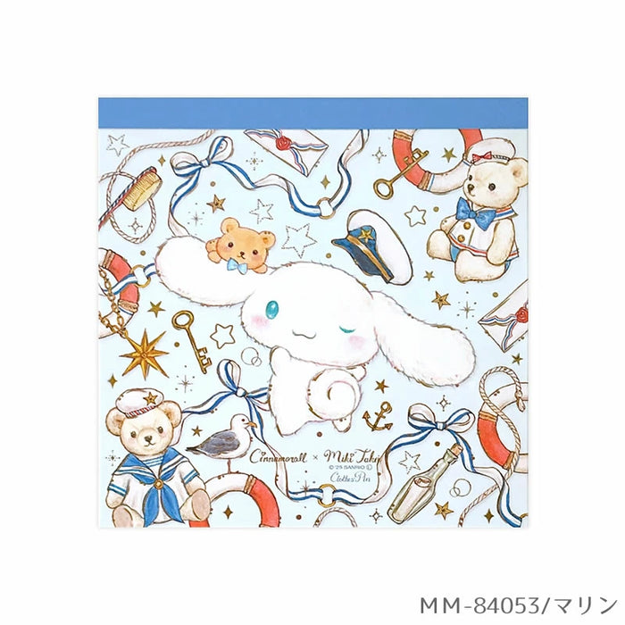 Square Memo Pad Sanrio Character x Takeimiki 4th collection 4th edition Stylish, Adult, Cute, Hello Kitty, Cinnamoroll, Kuromi, My Melody, Kogimyun (5 ชุด)