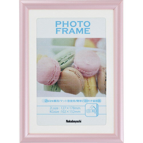 Nakabayashi ナカバヤシ ＰＶＣフオトフレ－ム／２Ｌ・ＫＧ／ピンク ﾌ-TPS-301-P