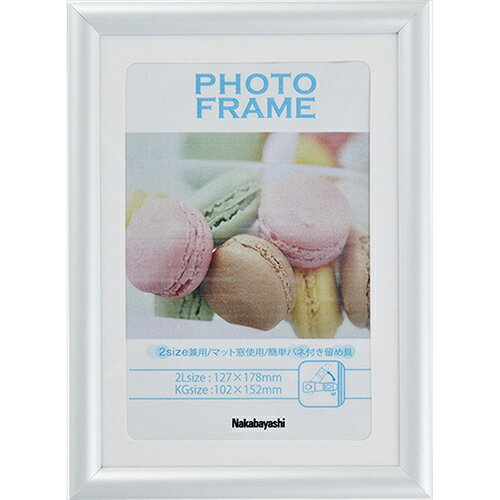 Nakabayashi ナカバヤシ ＰＶＣフオトフレ－ム／２Ｌ・ＫＧ／ホワイト ﾌ-TPS-301-W