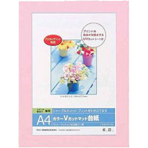 Nakabayashi ナカバヤシ カラーＶカットマットダイシ／Ａ４／ピンク／Ｖ DGVM-A4-P/V