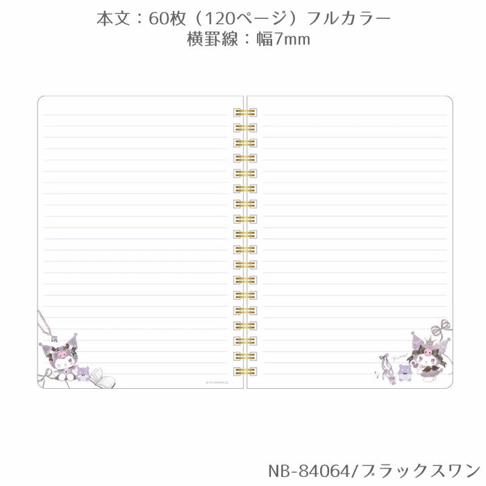 B6 saiz cincin notebook sanrio aksara x Takeimiki Koleksi ke -4 edisi ke -4 bergaya, dewasa, comel, hello kitty, cinnamoroll, kuromi, melodi saya (3 set)