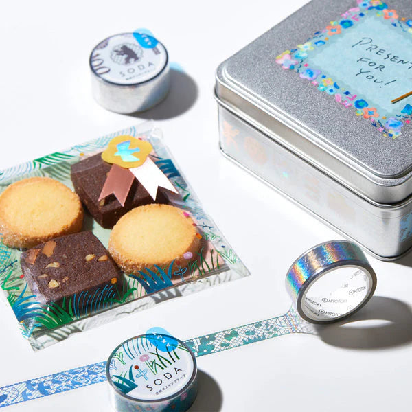 킹짐소다 투명 마스킹 테이프 SODA(핑크 골드 호일 타입) 믹스 3 CMTH10-005 4971660060146 (10세트)