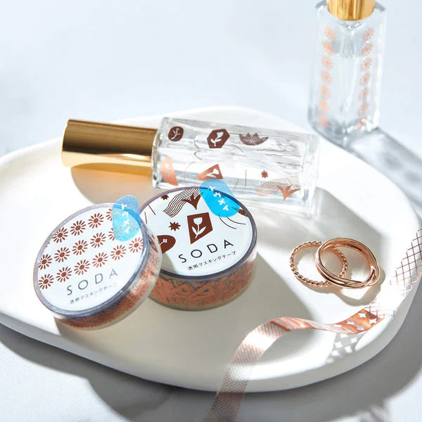 キングジム ソ－ダ　透明マスキングテープ SODA（ピンクゴールド箔タイプ）マーガレット CMTH10-006　4971660060153