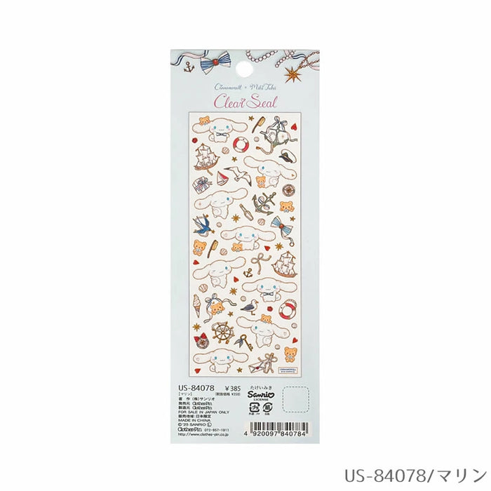 Kantfolie klart klistermærke Sanrio Characters x Takeimiki 4. kollektion 4. udgave Stilfuld, voksen, sød, Hello Kitty, Cinnamoroll, Kuromi, My Melody (10 sæt)