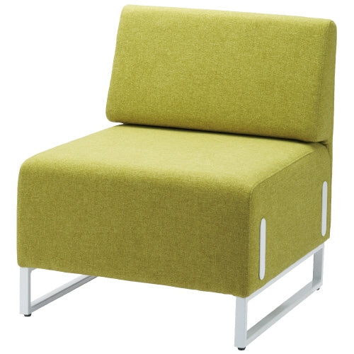 PLUS（プラス）オフィス家具 応接チェア LDP-W 背付 イエローグリーン　