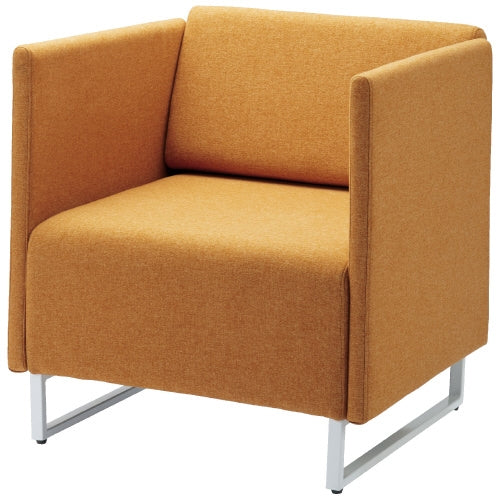 PLUS（プラス）オフィス家具 応接チェア LDP-W 背・両肘付 オレンジ　