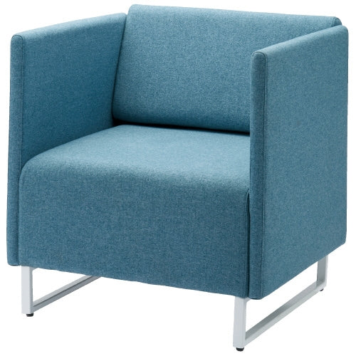 PLUS（プラス）オフィス家具 応接チェア LDP-W 背・両肘付 ブルー　