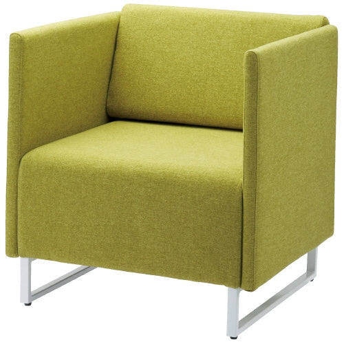 PLUS（プラス）オフィス家具 応接チェア LDP-W 背・両肘付 イエローG　