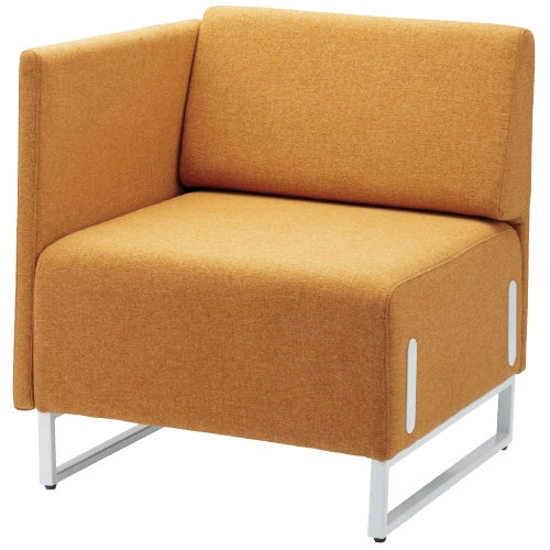 PLUS（プラス）オフィス家具 応接チェア LDP-W 背・右片肘付 オレンジ　