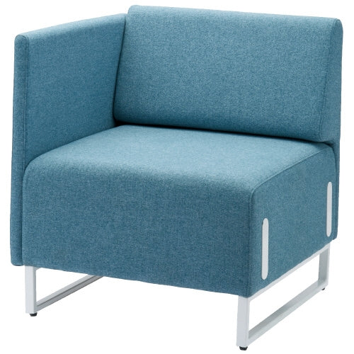 PLUS（プラス）オフィス家具 応接チェア LDP-W 背・右片肘付 ブルー　