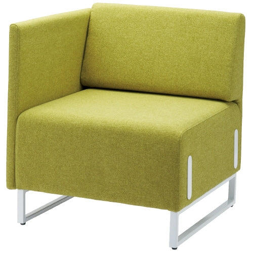 PLUS（プラス）オフィス家具 応接チェア LDP-W 背・右片肘付 イエローG　