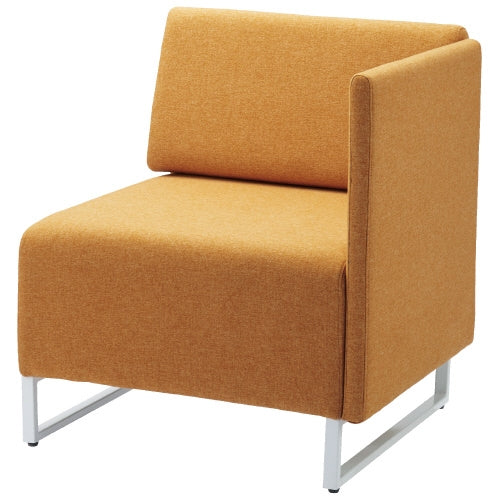 PLUS（プラス）オフィス家具 応接チェア LDP-W 背・左片肘付 オレンジ　