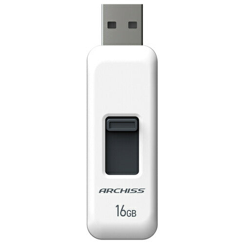 ARCHISS スライド式USBメモリ 16GB AS-016GU2-PSW 4582353599418