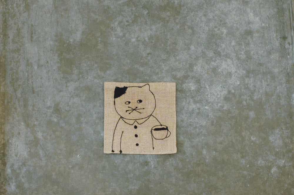 Kurashiki Design Shion Sugawara Linen Brodery Coaster (kome) 10526-04