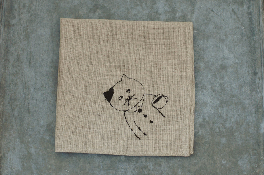 倉敷意匠 リネンの刺繍お弁当包み (kome) 10527-04