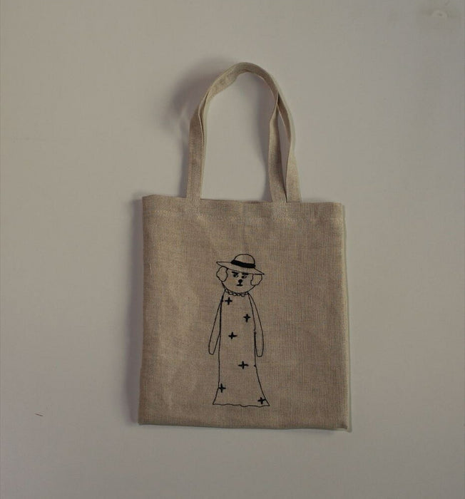 Kurashiki Design Sennokoto Mini sac brodé en lin (actrice chien)