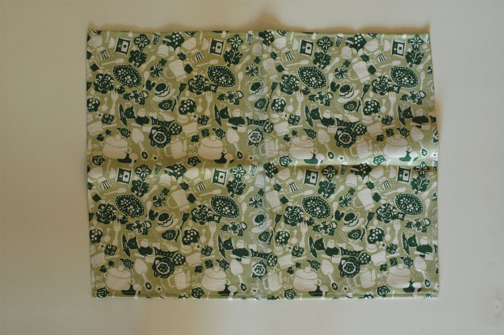 Rekaan Kurashiki Kain Dapur Linen Mihoko Seki (Dapur/Matcha)